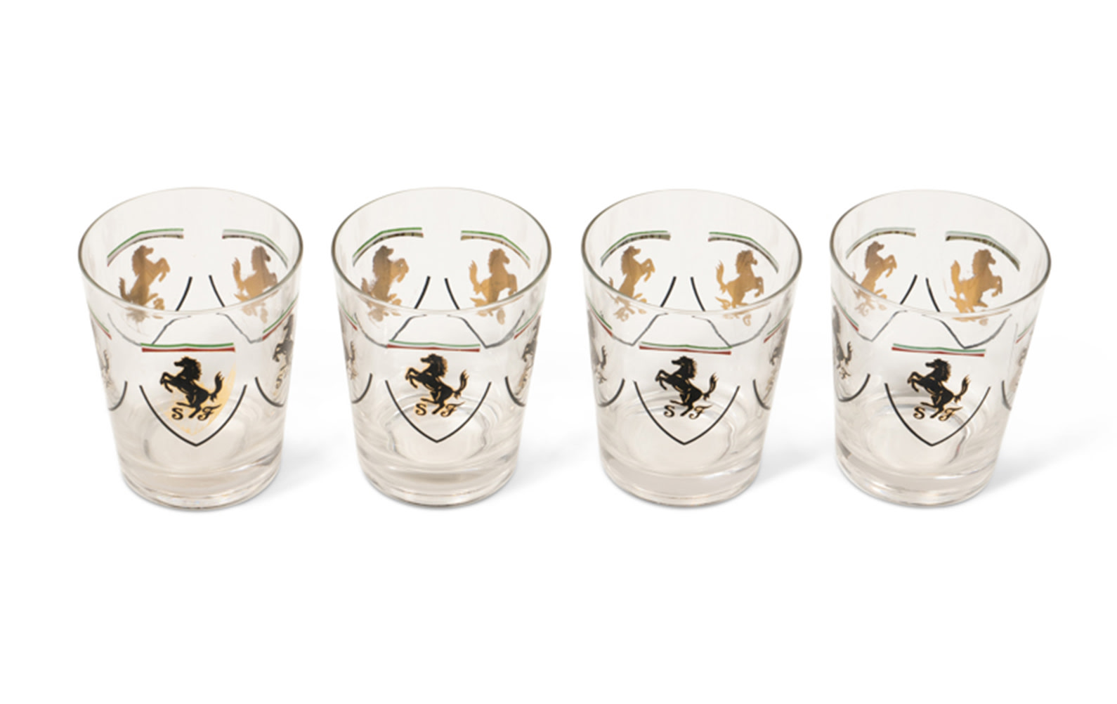 Four Ferrari Glass Drink Tumblers