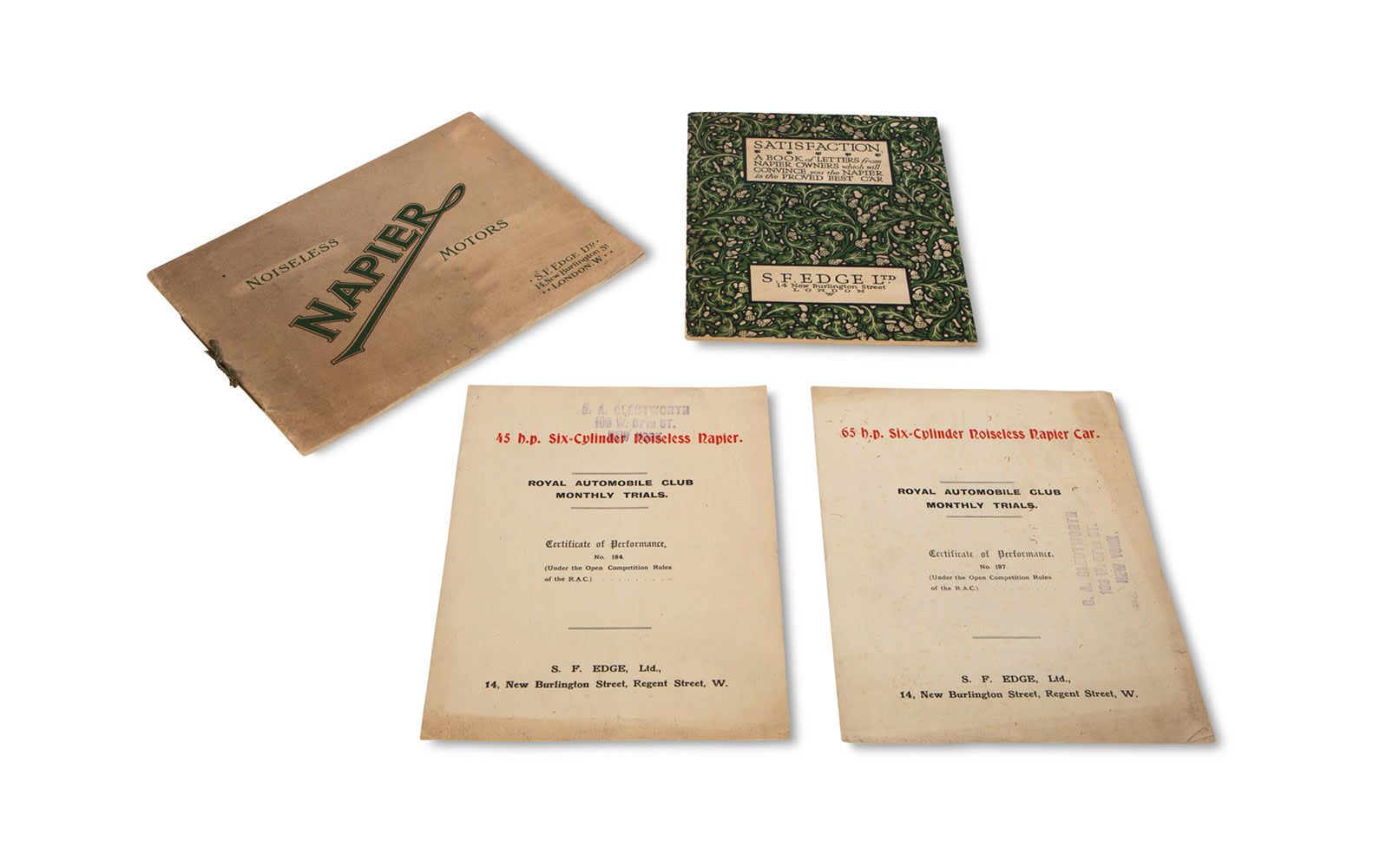 Assorted Napier Sales Literature, c. 1911