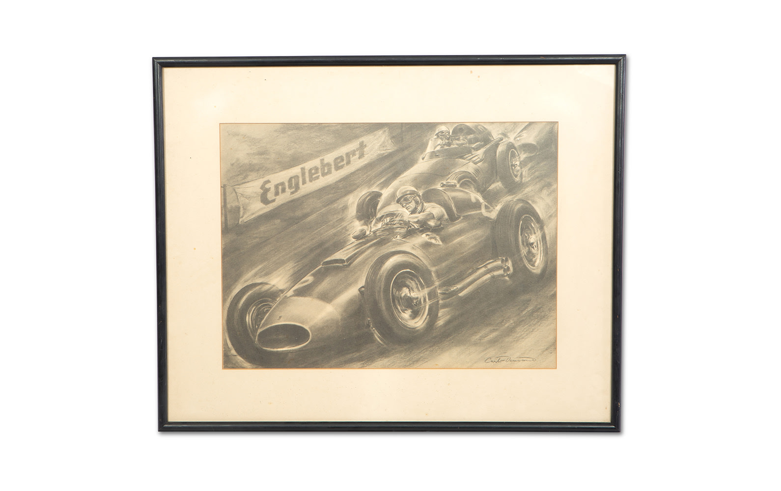 Carlo Demand Print of Phil Hill Driving a Grand Prix Ferrari, Framed