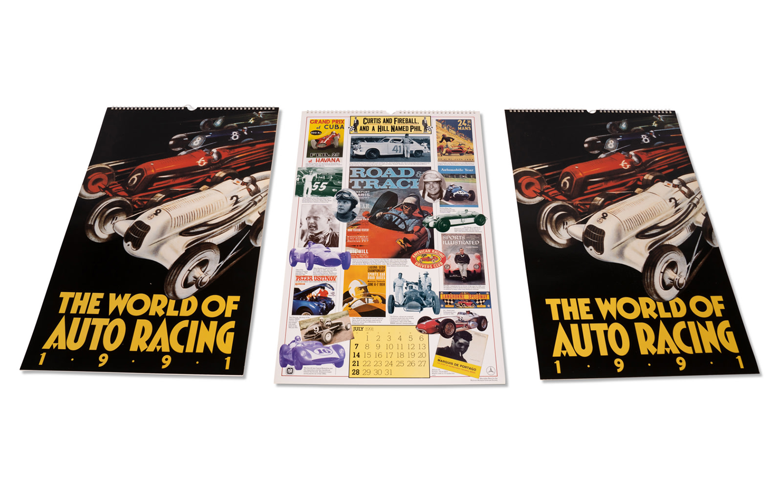 Two Sets of Mercedes-Benz Commemorative Prints and Three 1991 Mercedes-Benz Factory Calendars