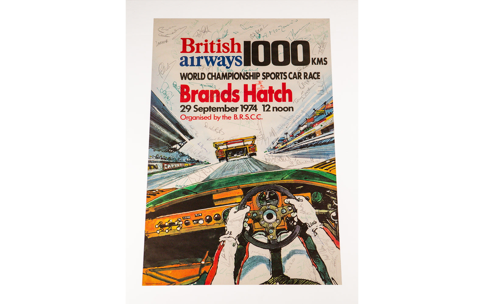 Signed 1974 Brands Hatch 1000Kms Event Poster