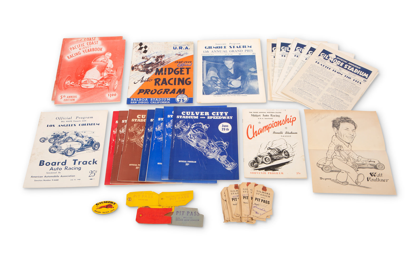 1948 Midget Racing Programs, Yearbooks, and Pit Passes