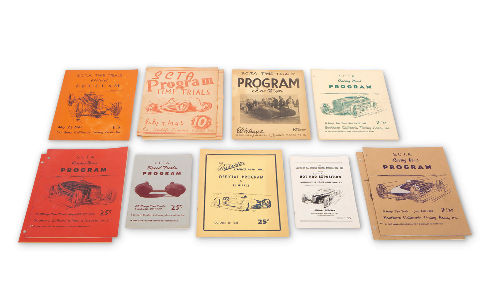 Assorted S.C.T.A. and Russetta Timing Association Time Trial Programs, c. 1946–1948