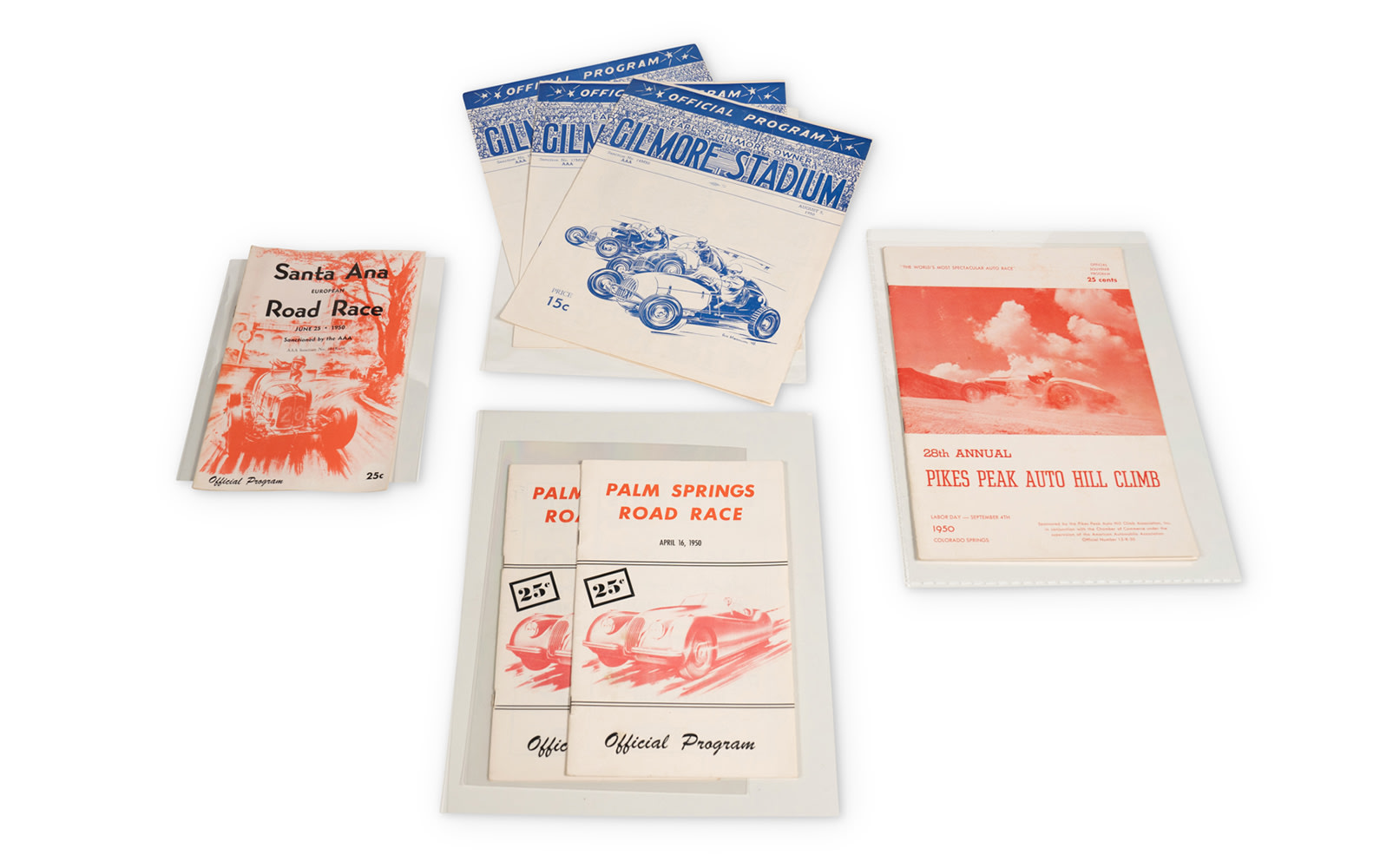 Assorted 1950 Race Programs for Races in Which Phil Hill Participated