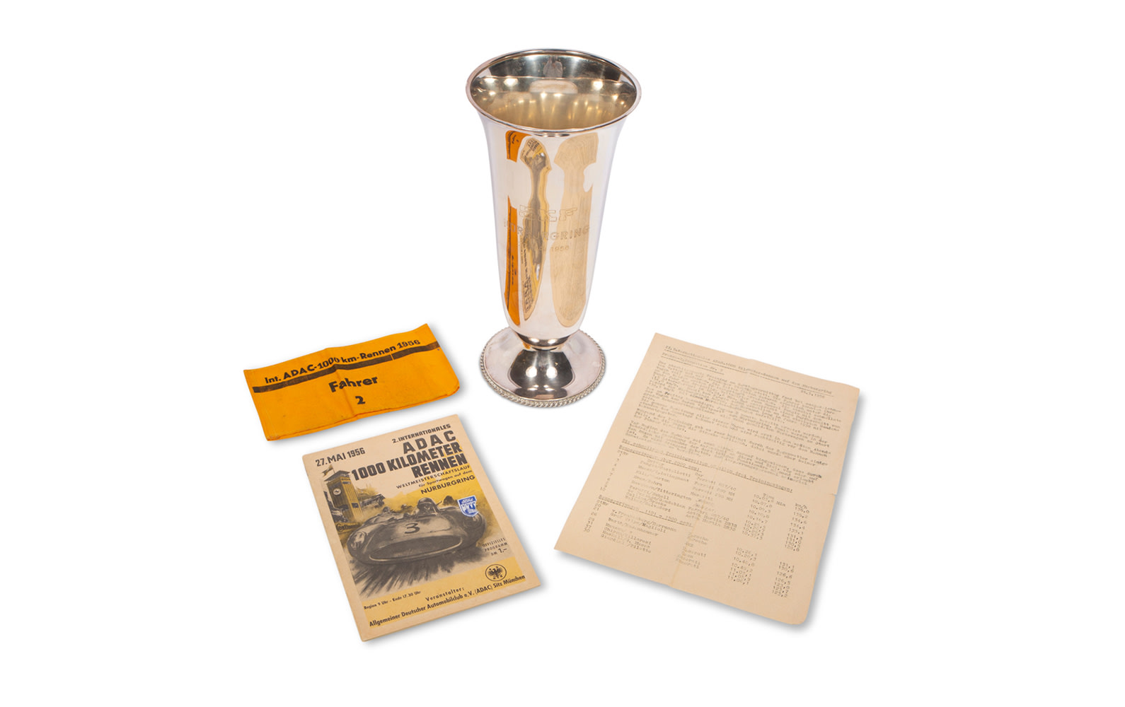 1956 ADAC 1000 Km Nürburgring Trophy, Official Race Program, Driver Armband, and Press Sheet