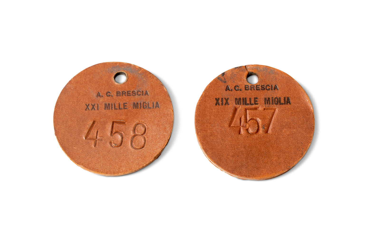 1952 and 1954 Mille Miglia Start Badges