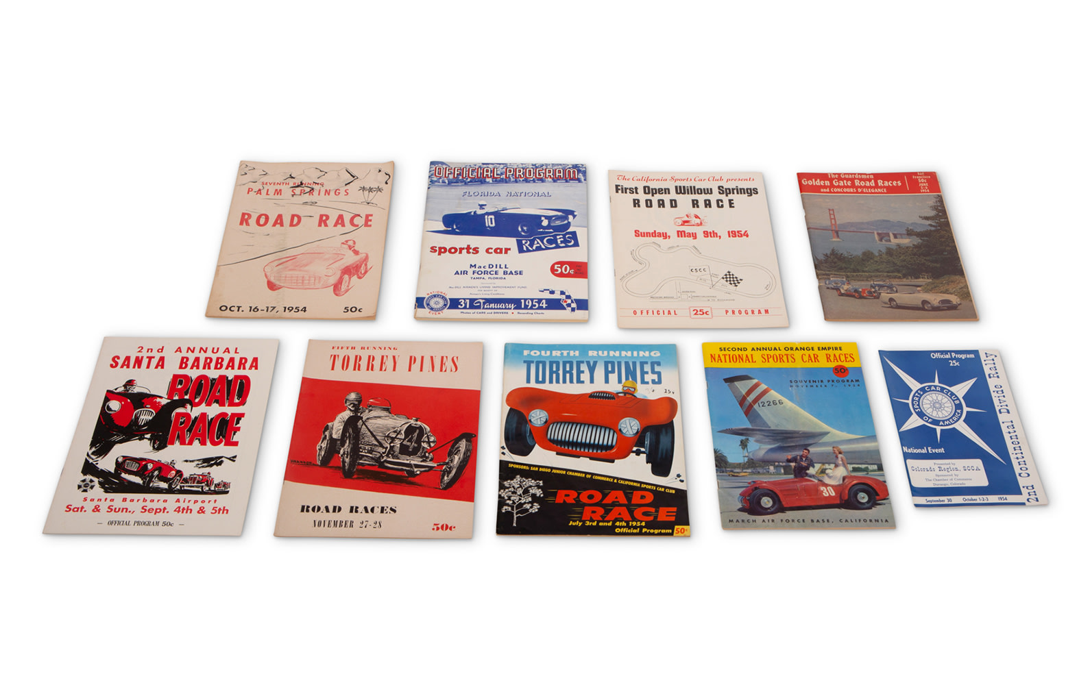 Assorted 1954 American Race Programs