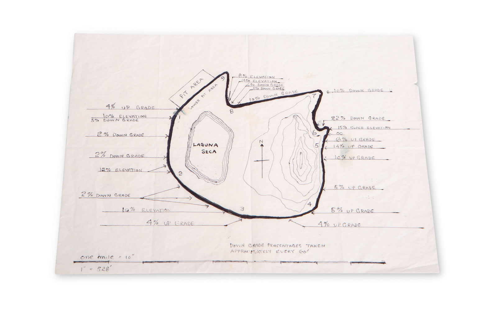 Course Map of Laguna Seca Raceway, c. 1957