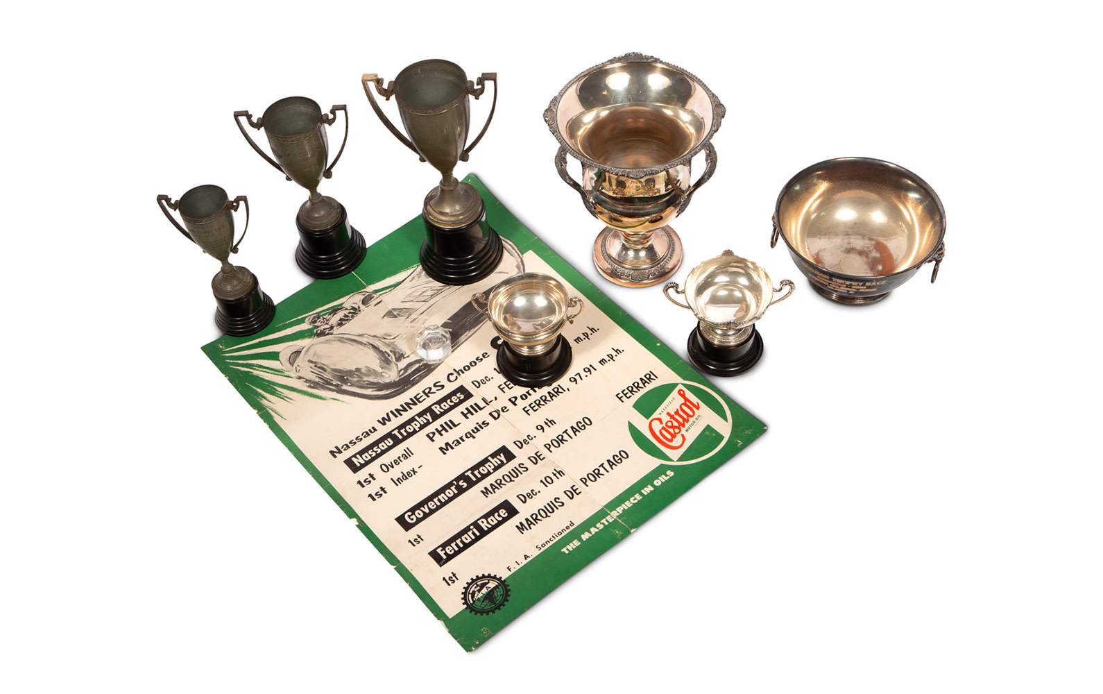 1955 Bahamas Speed Weeks Trophies, Awards, and Poster