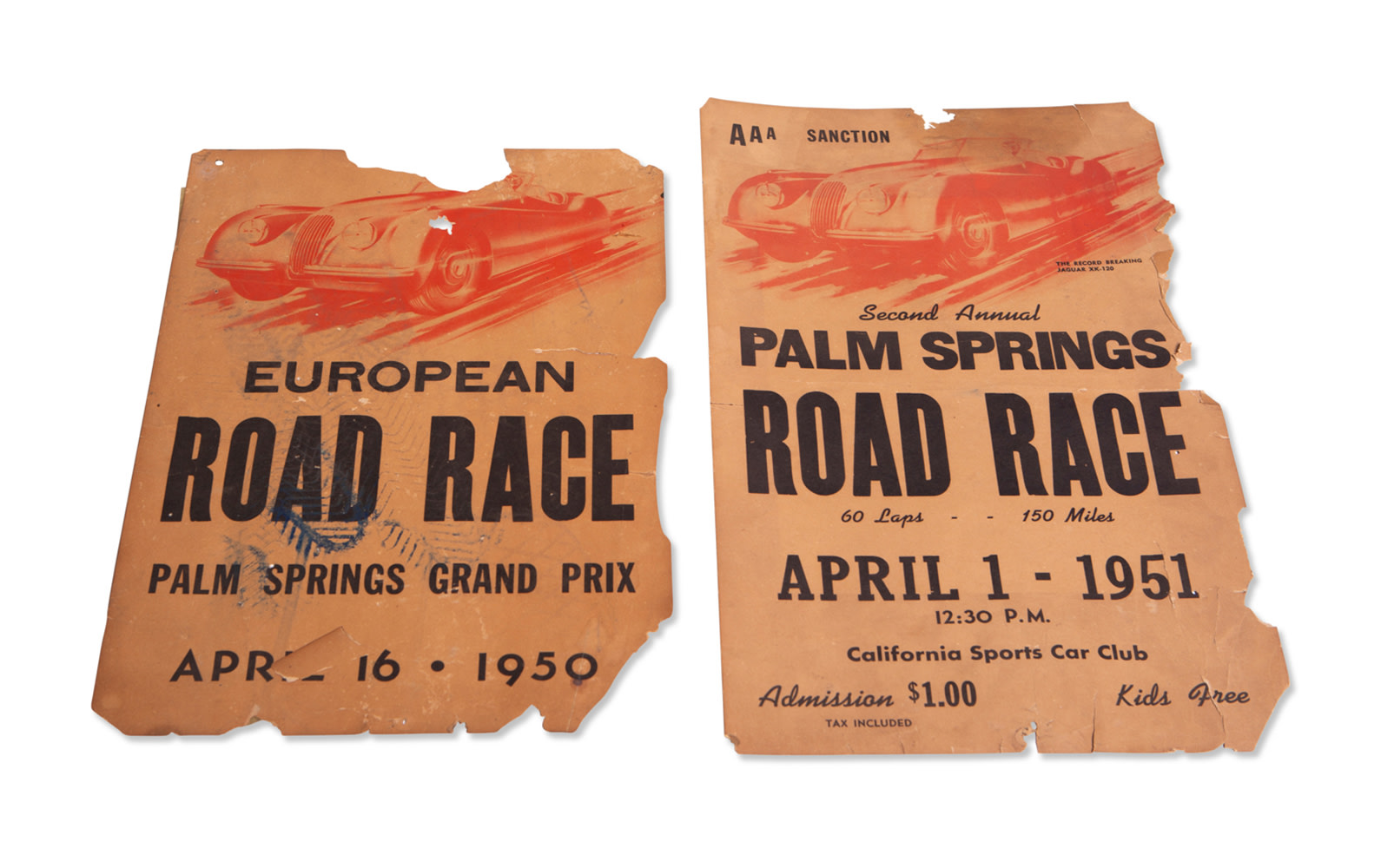 1950 and 1951 Palm Springs Road Race Posters, Unframed