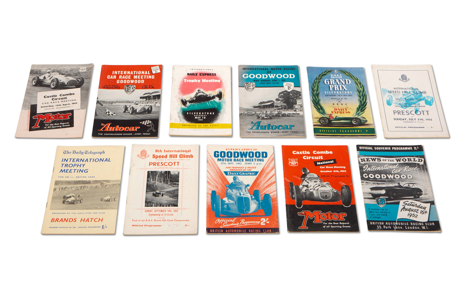 Assorted 1952 British Race Programs