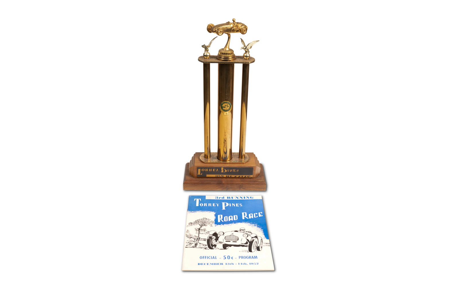1952 Torrey Pines Road Race Trophy and Official Race Program
