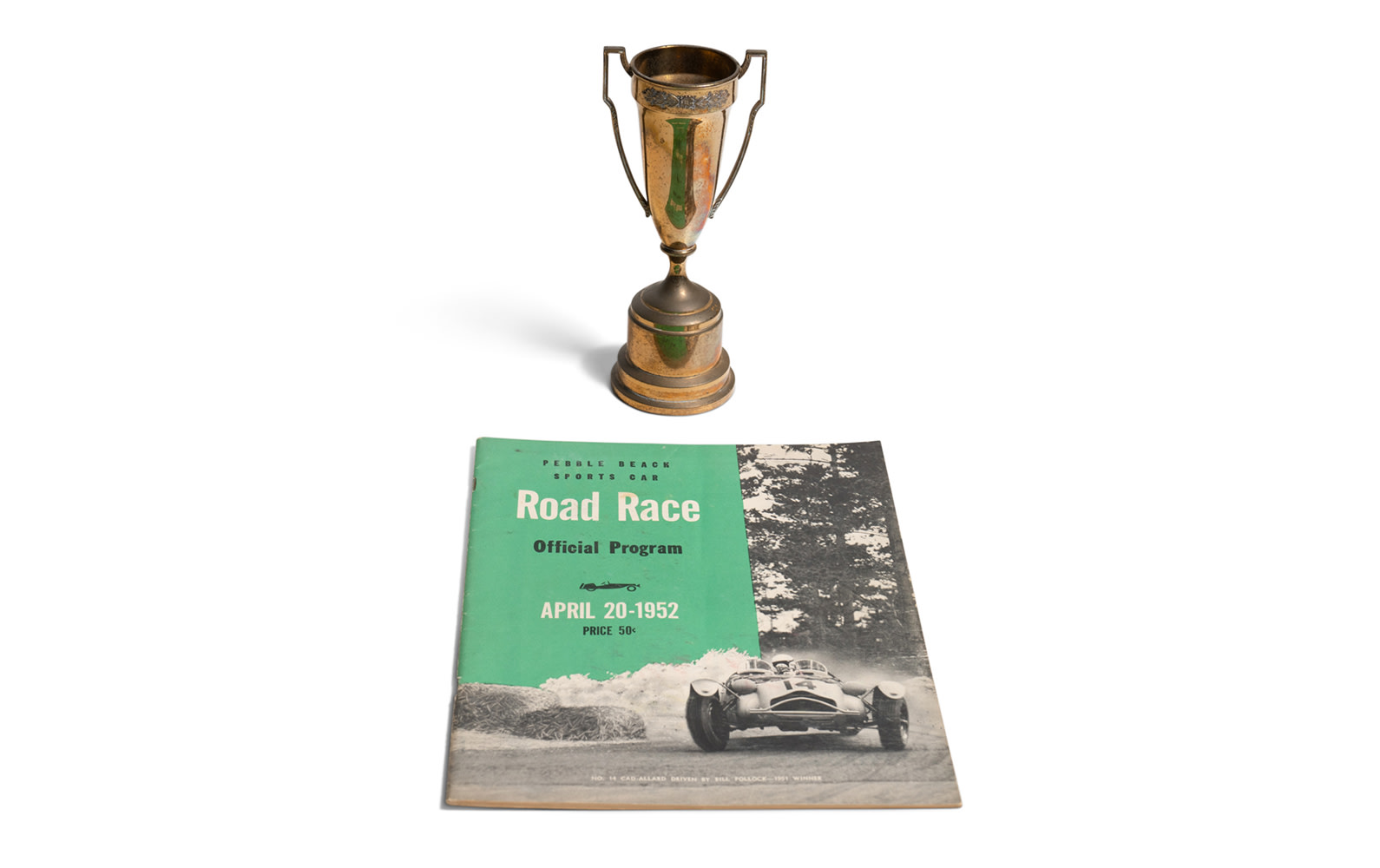 1952 Pebble Beach Road Race Trophy and Official Race Program