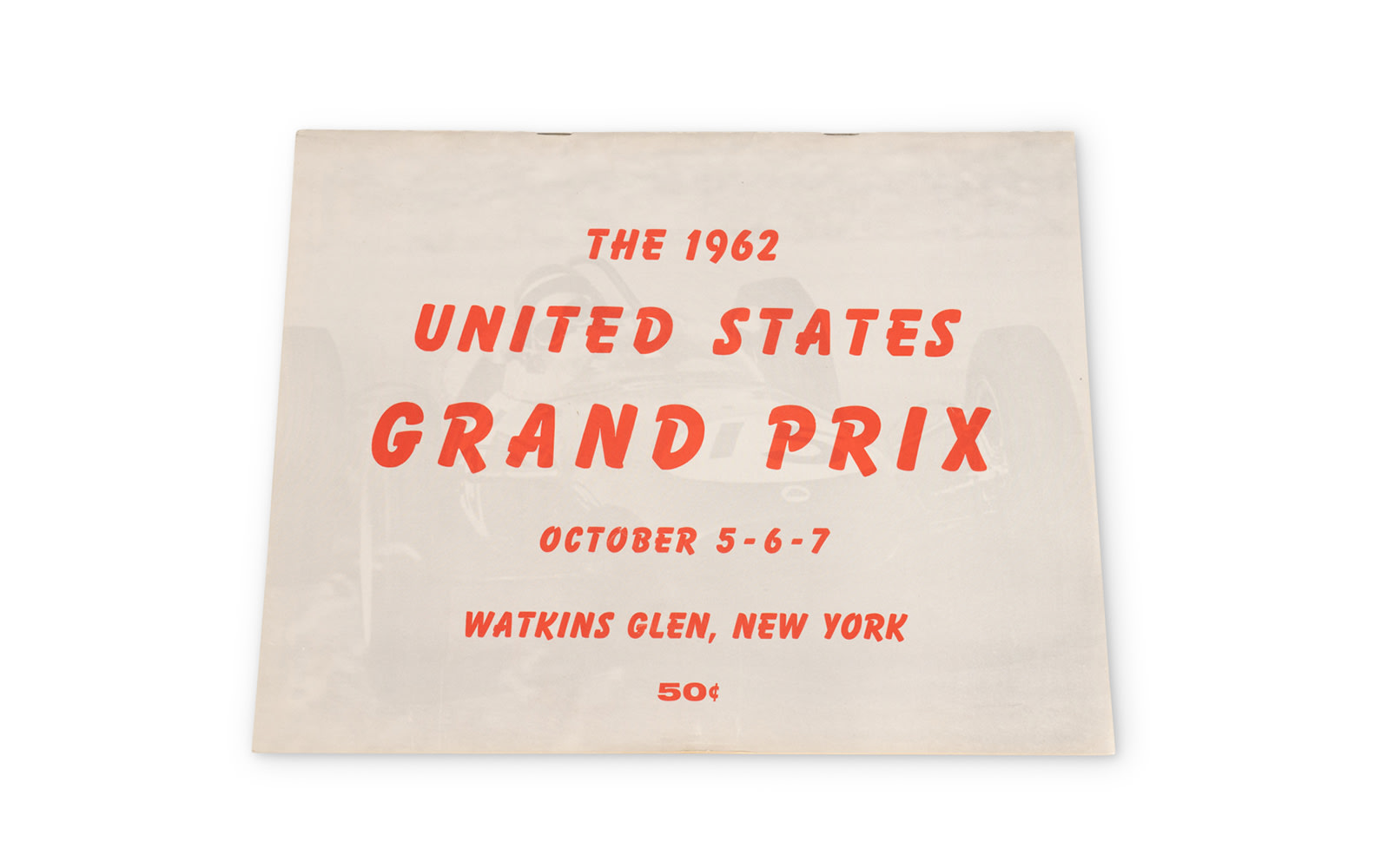 1962 United States Grand Prix Official Race Program