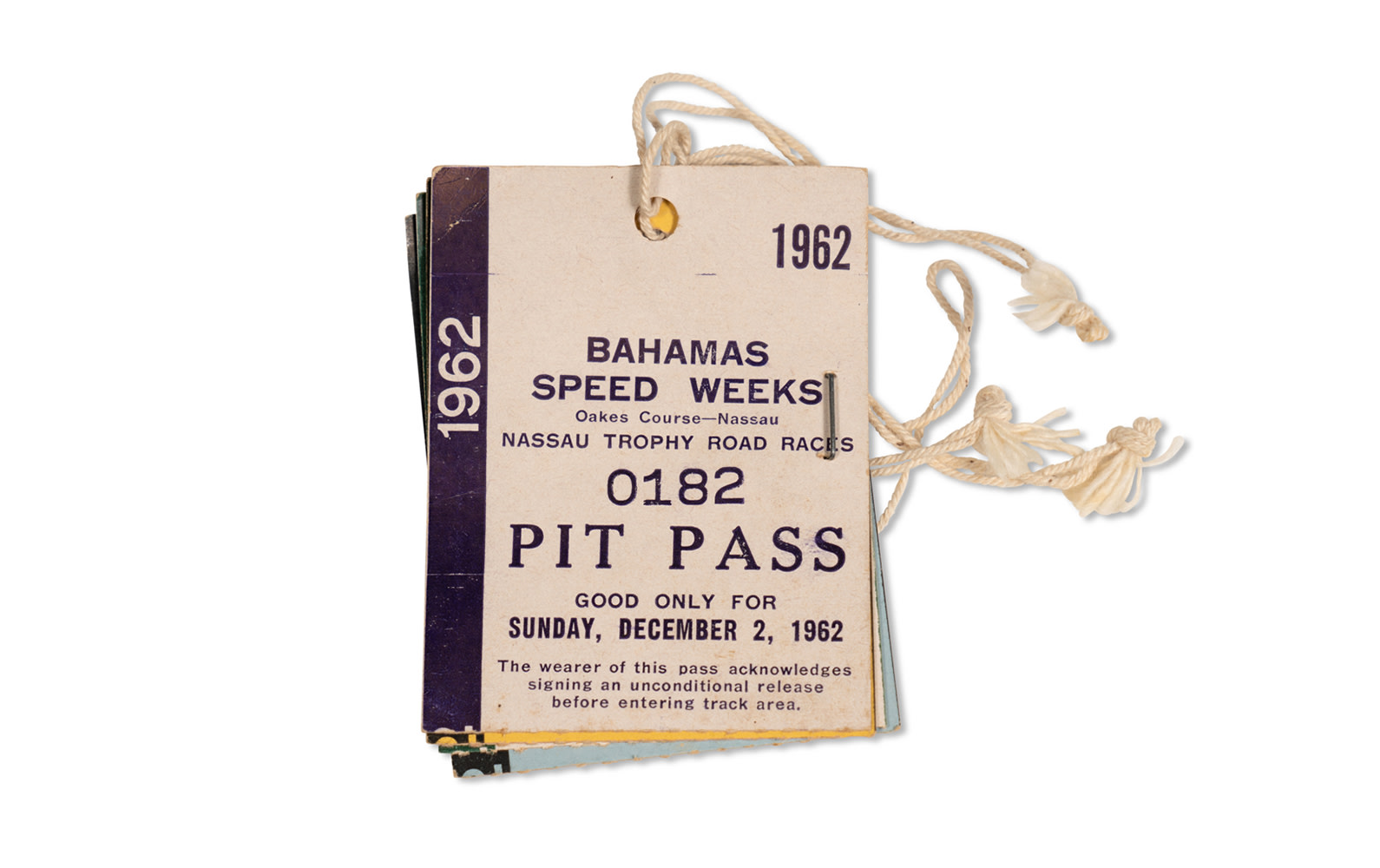 1962 Bahamas Speed Weeks Pit Passes