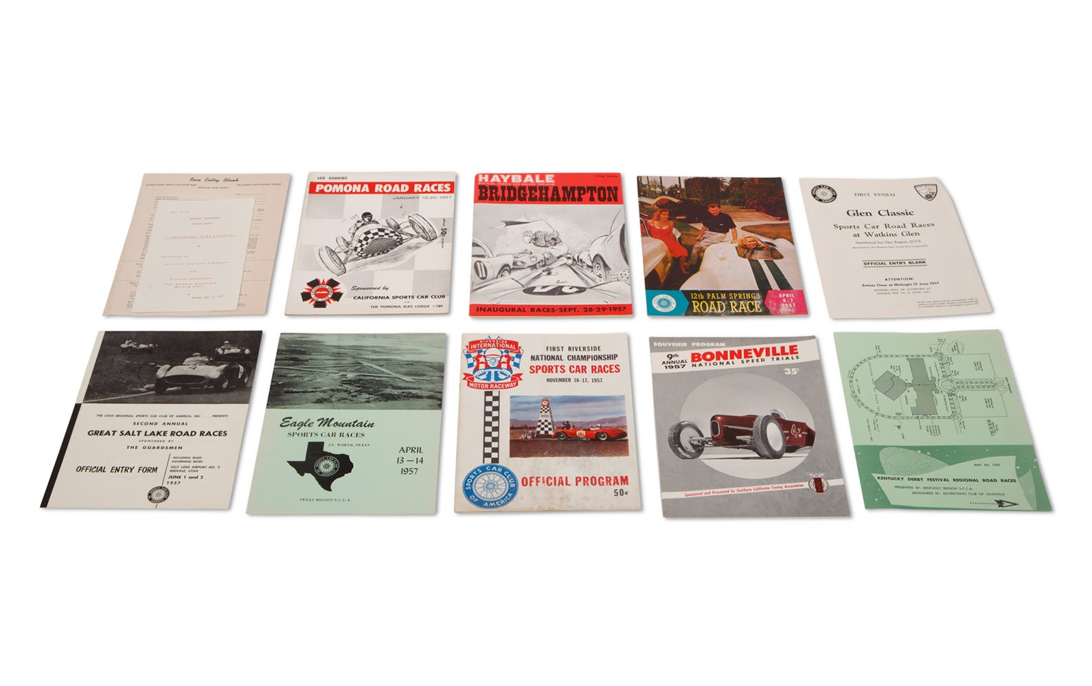 Assorted 1957 American Race Programs