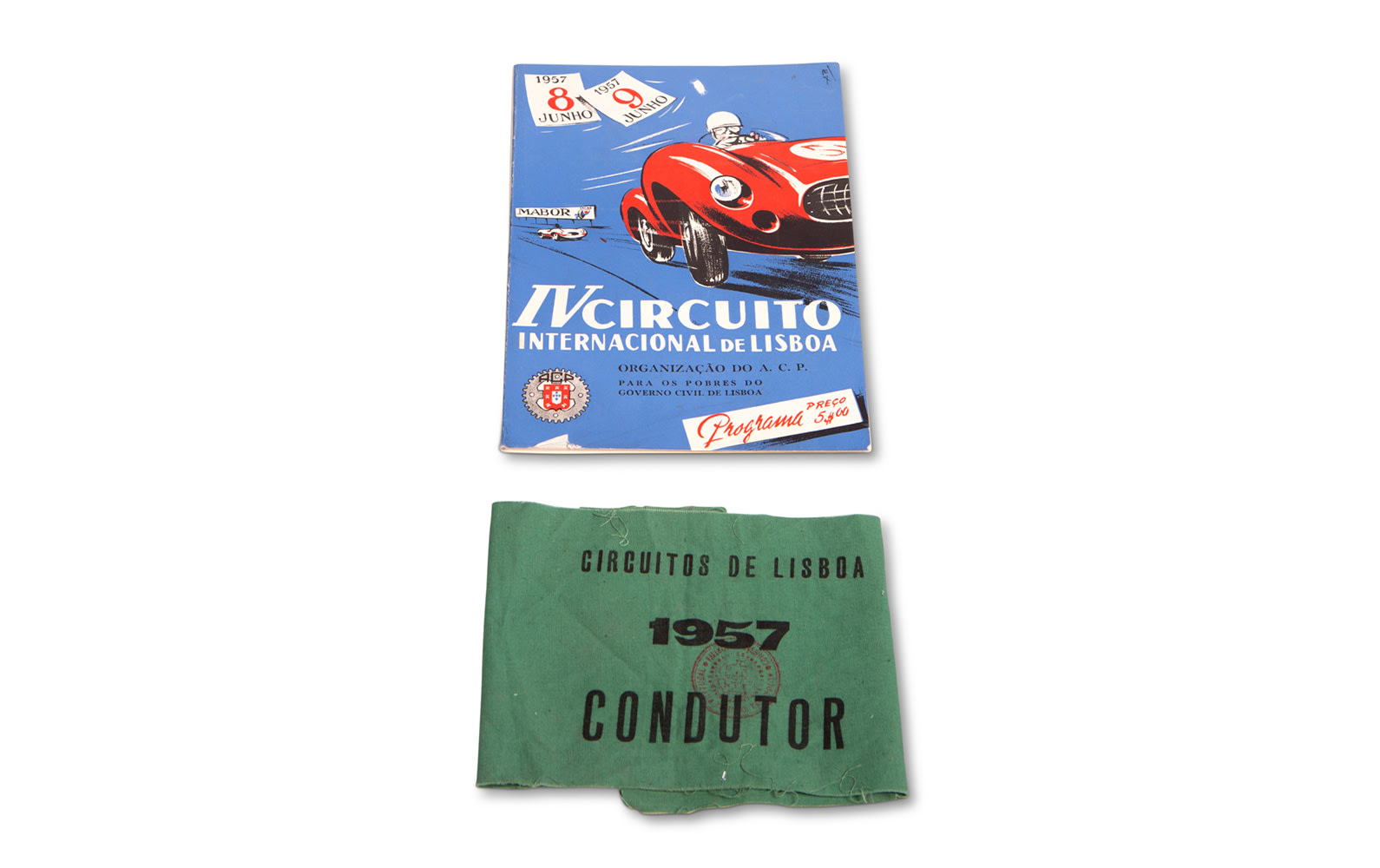 1957 Boavista Portugal Grand Prix Driver Armband and Official Race Program