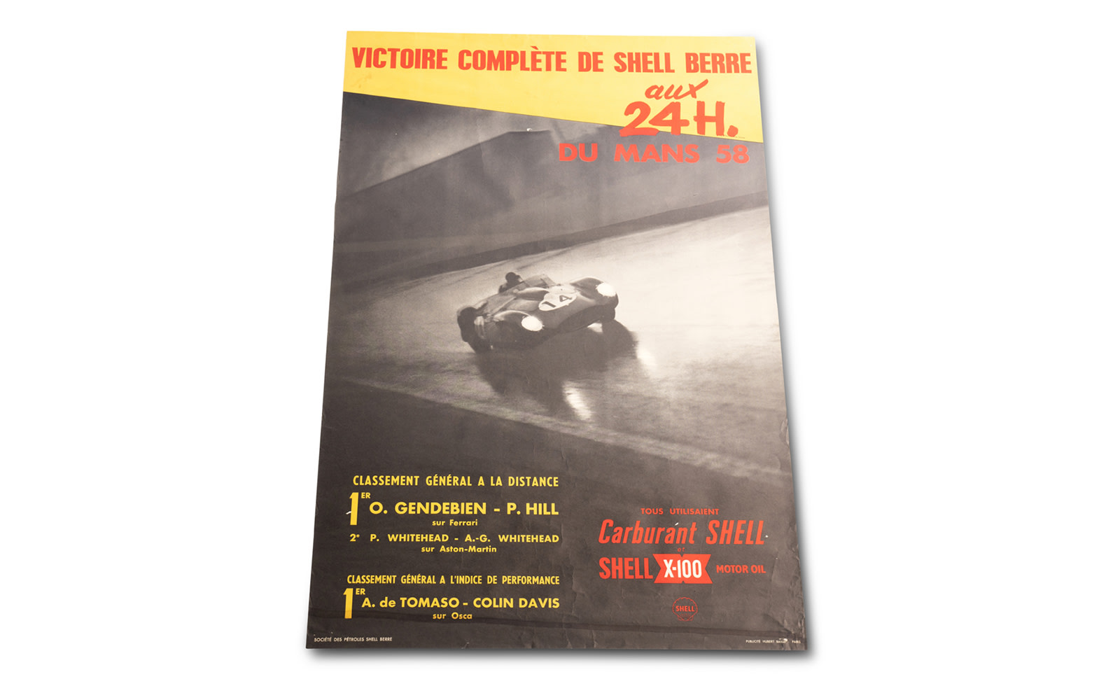 Shell Poster Commemorating Phil Hill and Olivier Gendebien's Win at the 1958 24 Hours of Le Mans