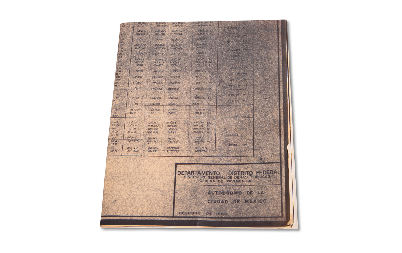 Blueprint for Autodromo de la Ciudad de Mexico, Dated October 1958