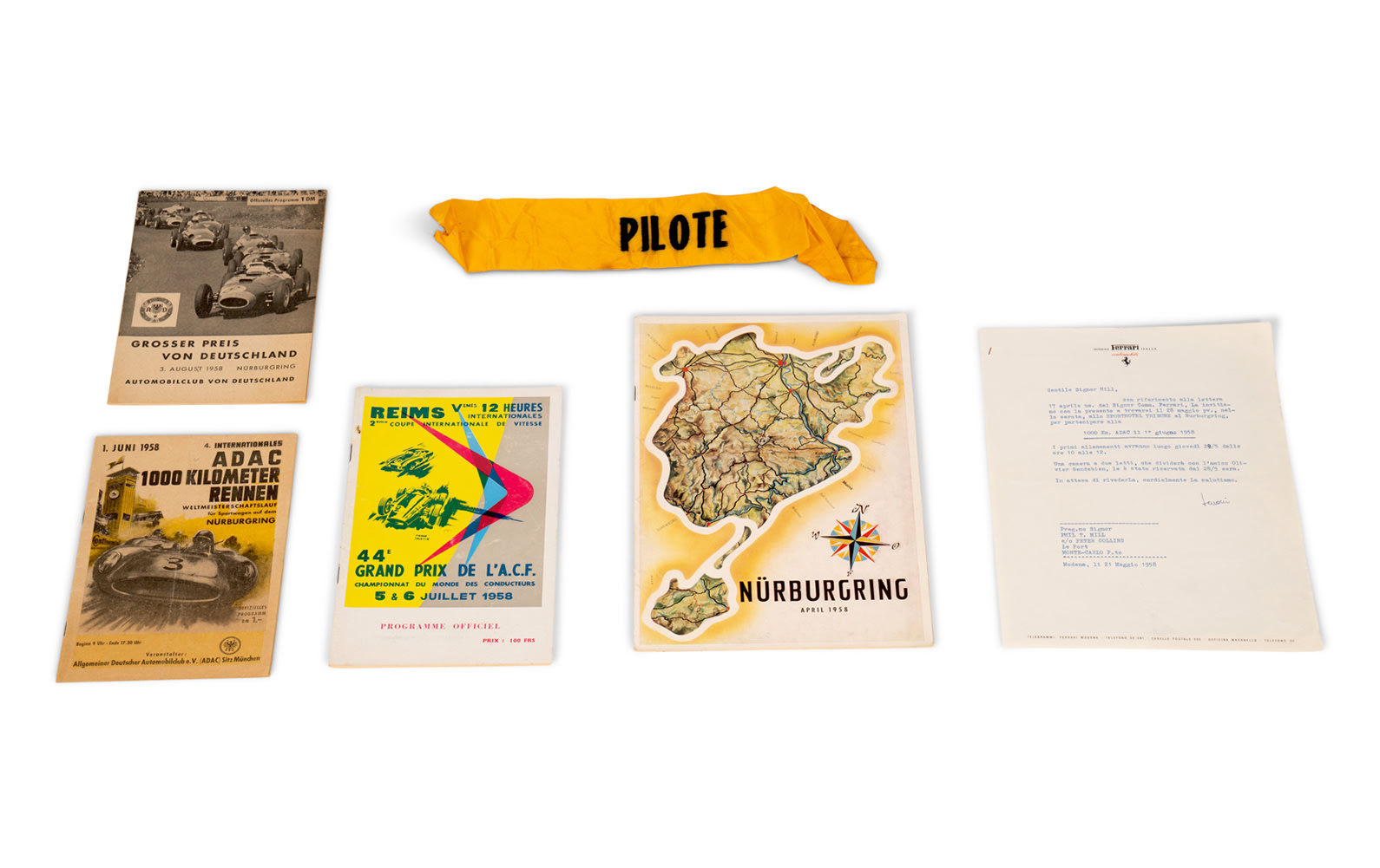 Assorted Items from the 1958 Racing Season