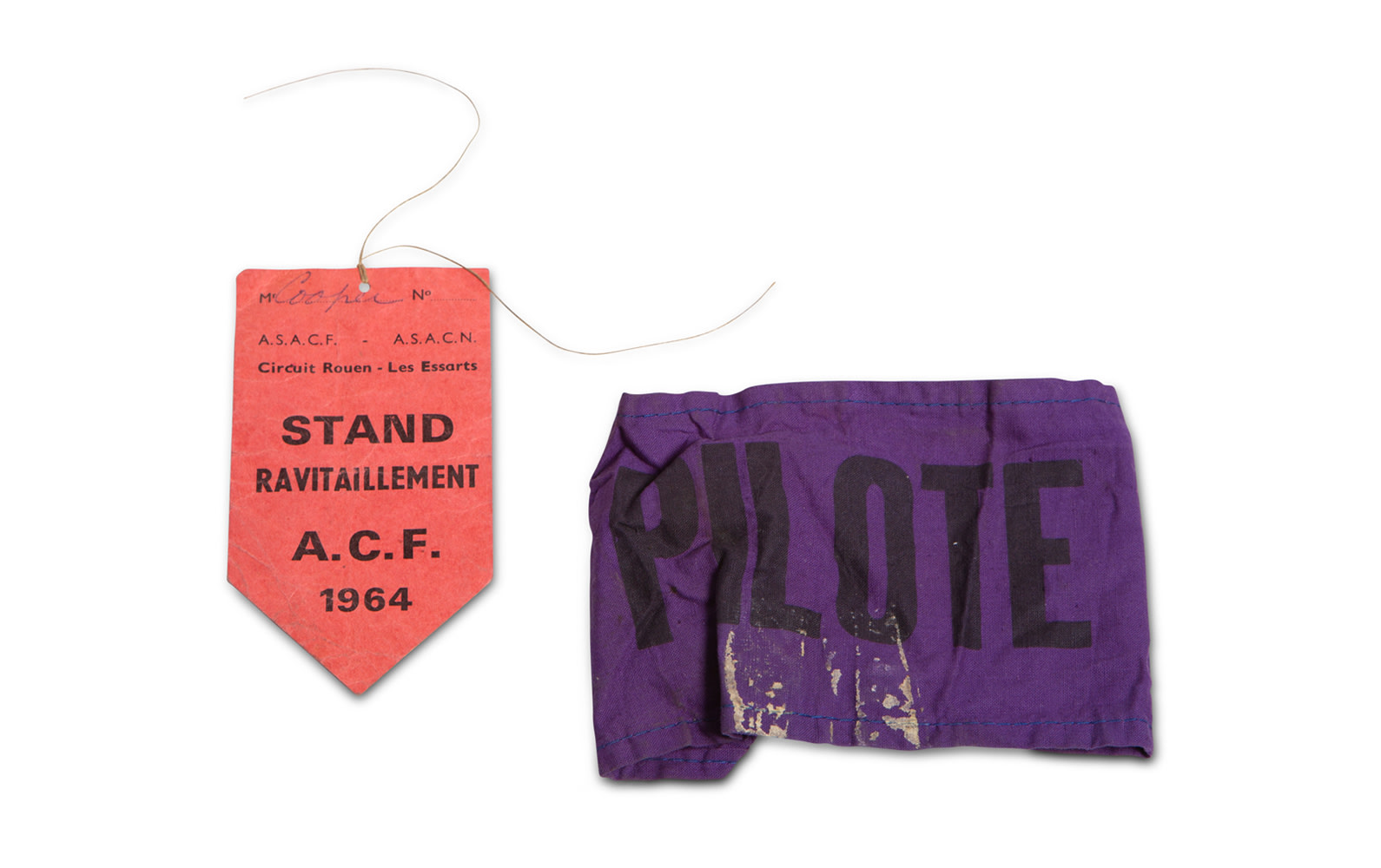 1964 Grand Prix de A.C.F. Rouen Pit Pass and Driver Armband