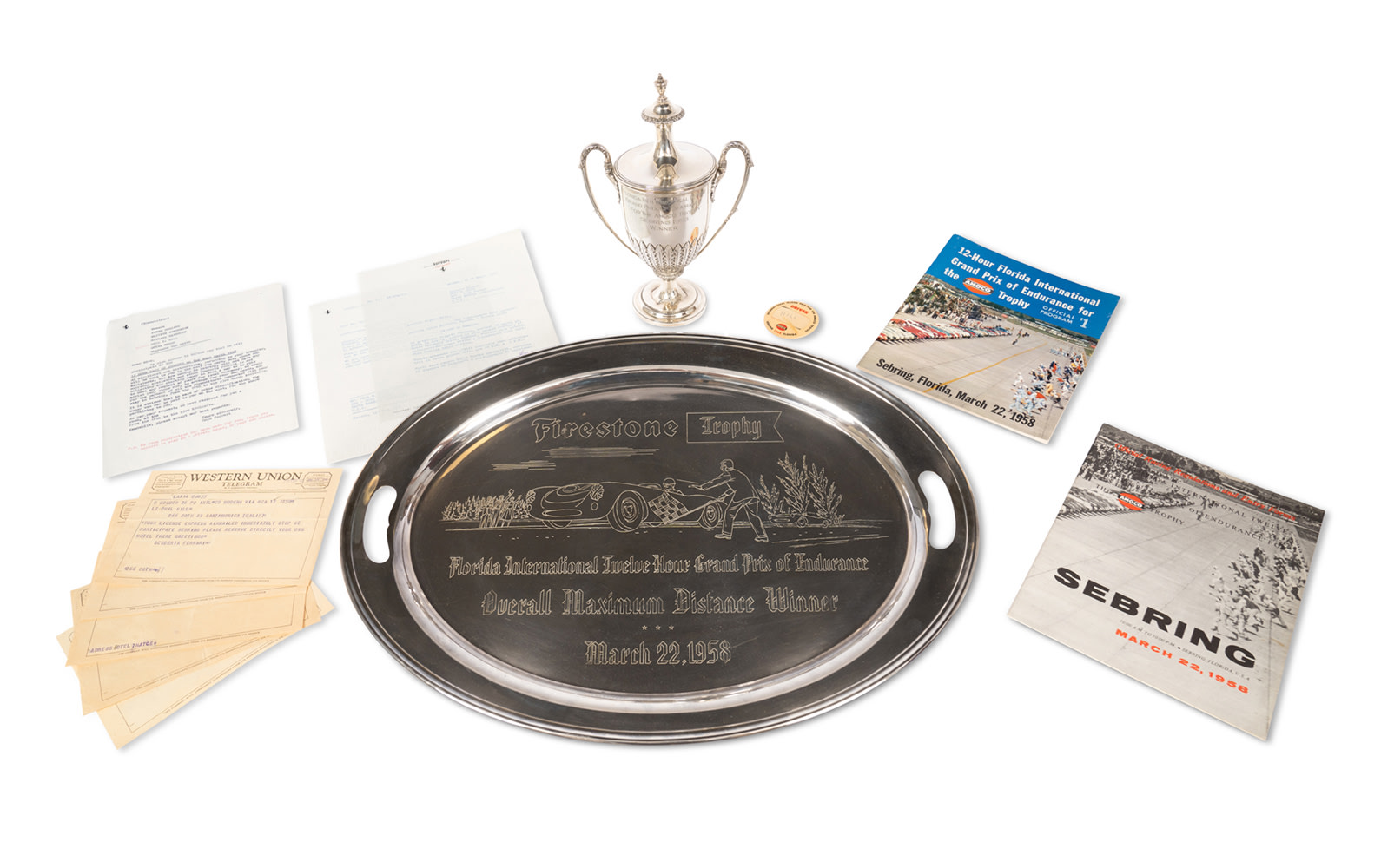 Significant Items from Phil Hill's Victory with Ferrari at the 1958 12 Hours of Sebring