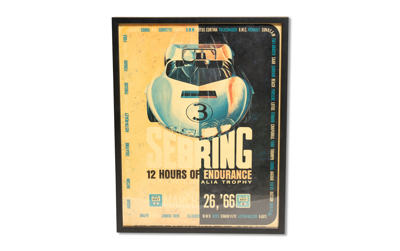 1966 12 Hours of Sebring Poster, Framed