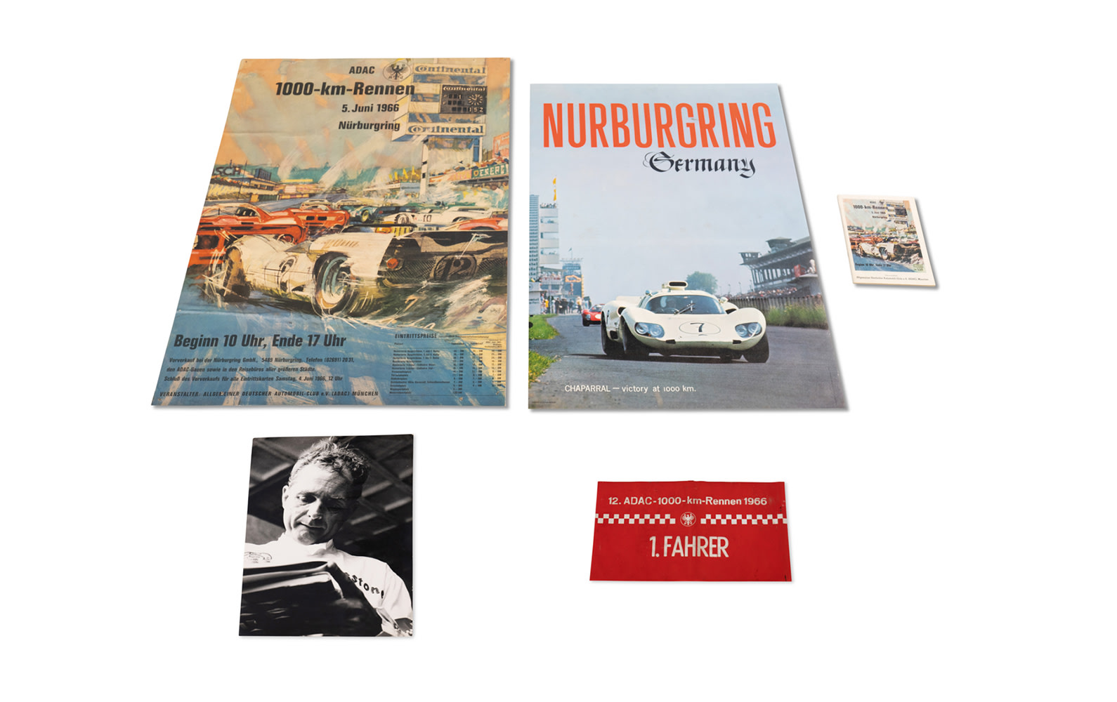 Significant Items from Phil Hill's Victory in a Chaparral at the 1966 ADAC 1000 Km Nürburgring 