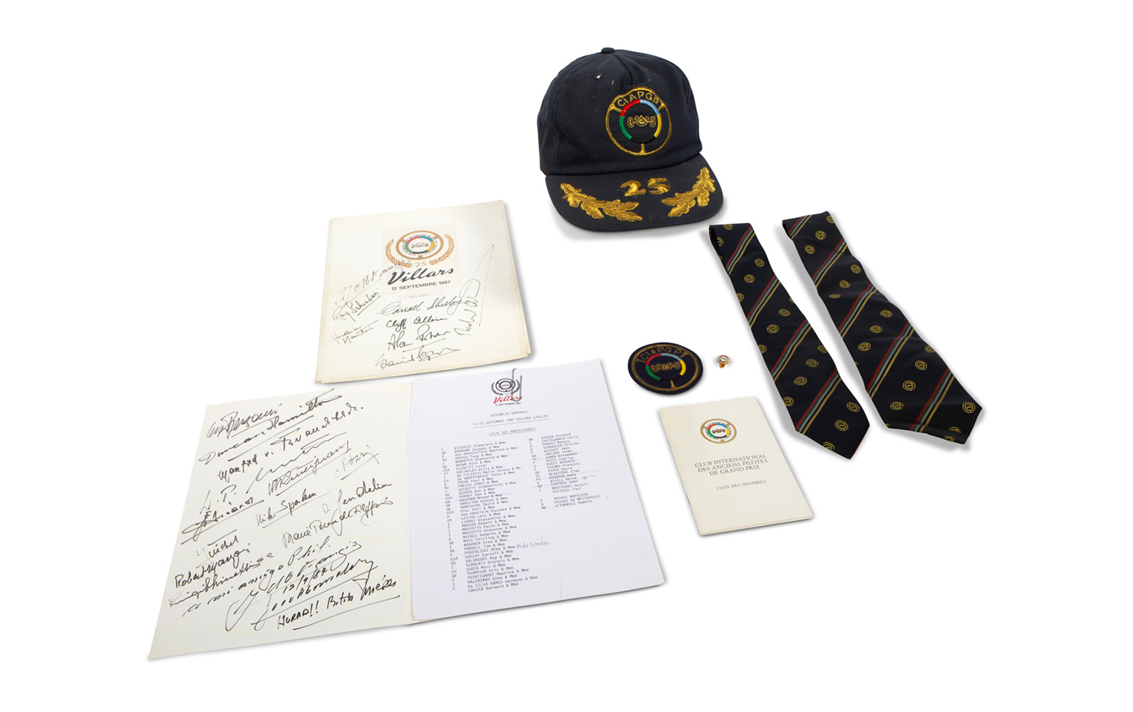 Assorted Club International Des Anciens Pilotes De Grand Prix Memorabilia