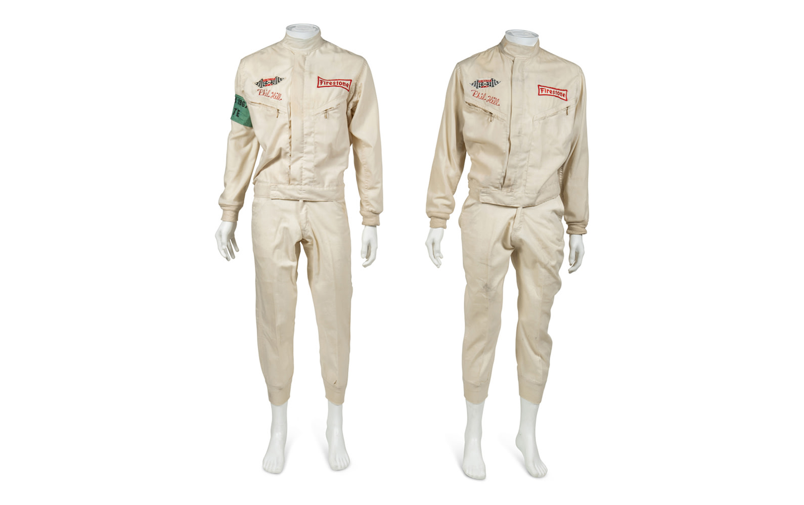 Phil Hill's 1967 24 Hours of Le Mans Driver Armband and Two Hinchman Two-Piece Driving Suits