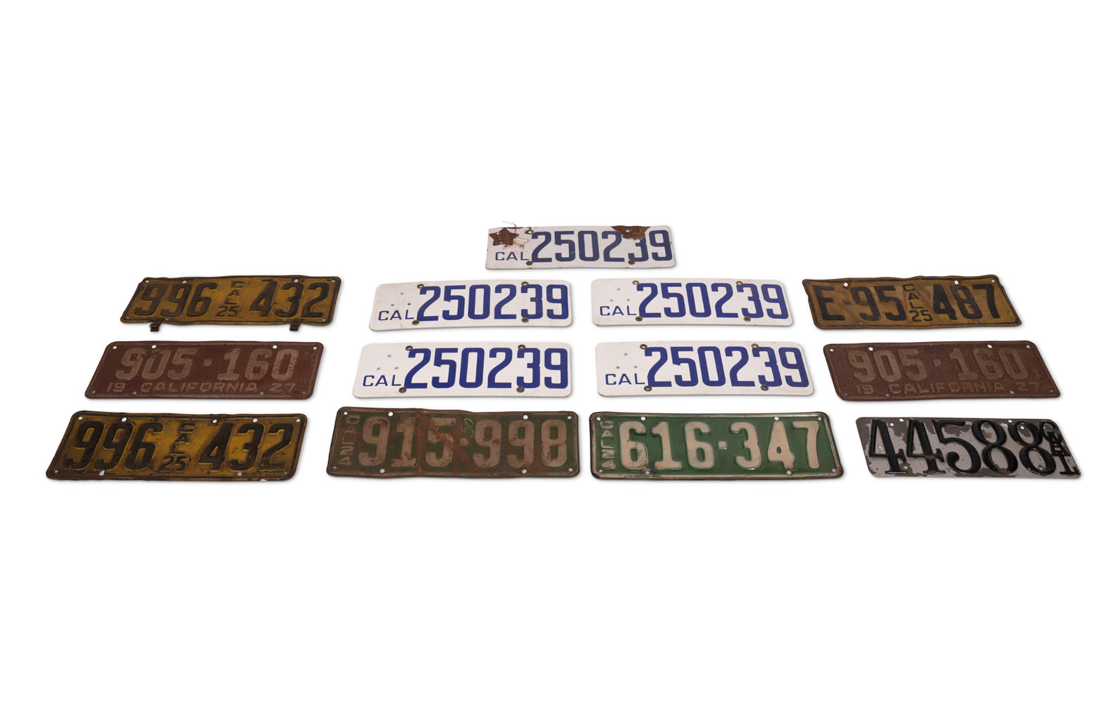 Early California License Plates, c. 1910–1920