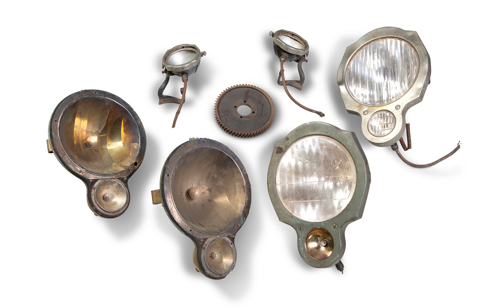 Assorted Packard Head and Side Lamps, c. 1917