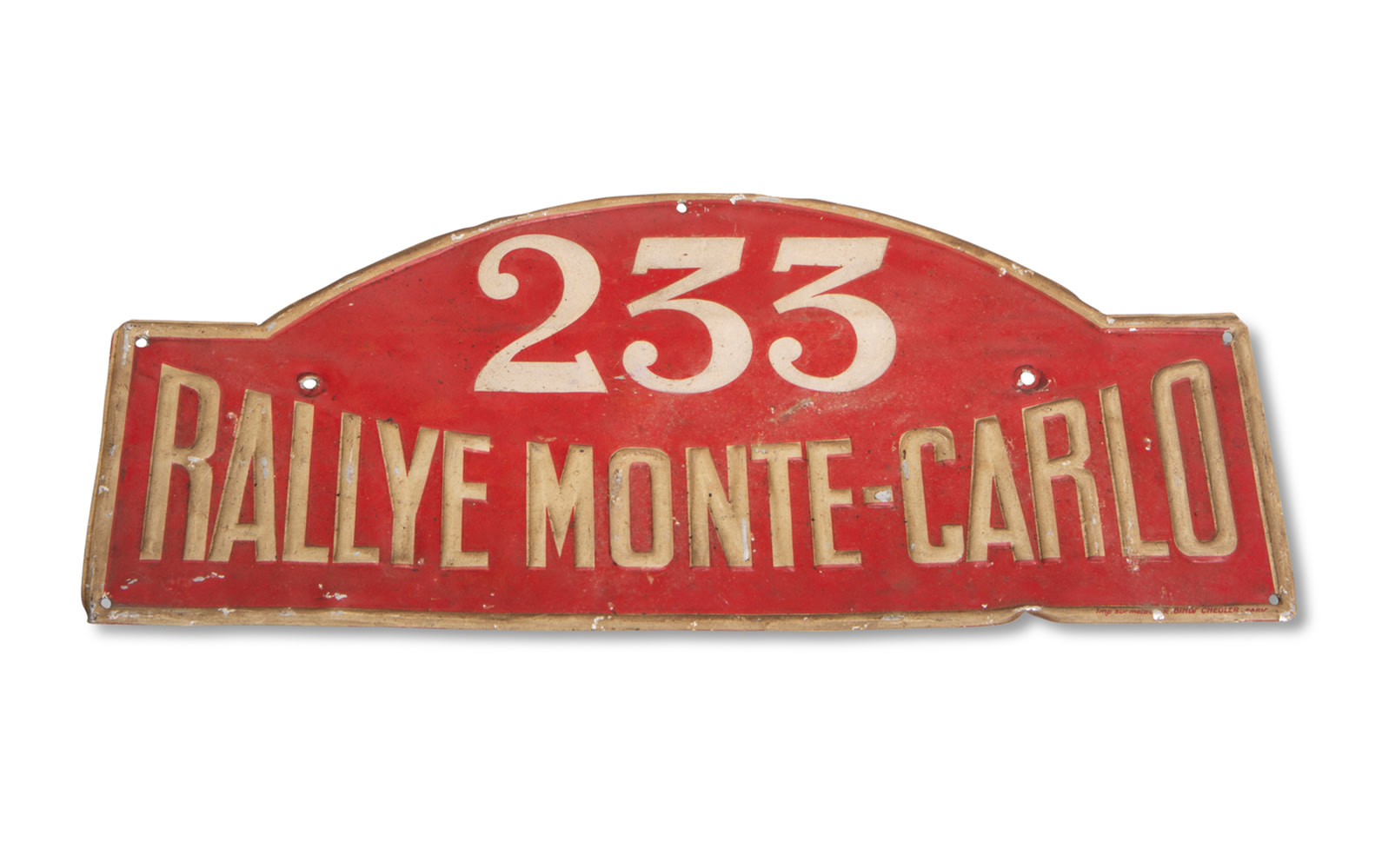 Monte Carlo Rally Plate, No. 233, Undated