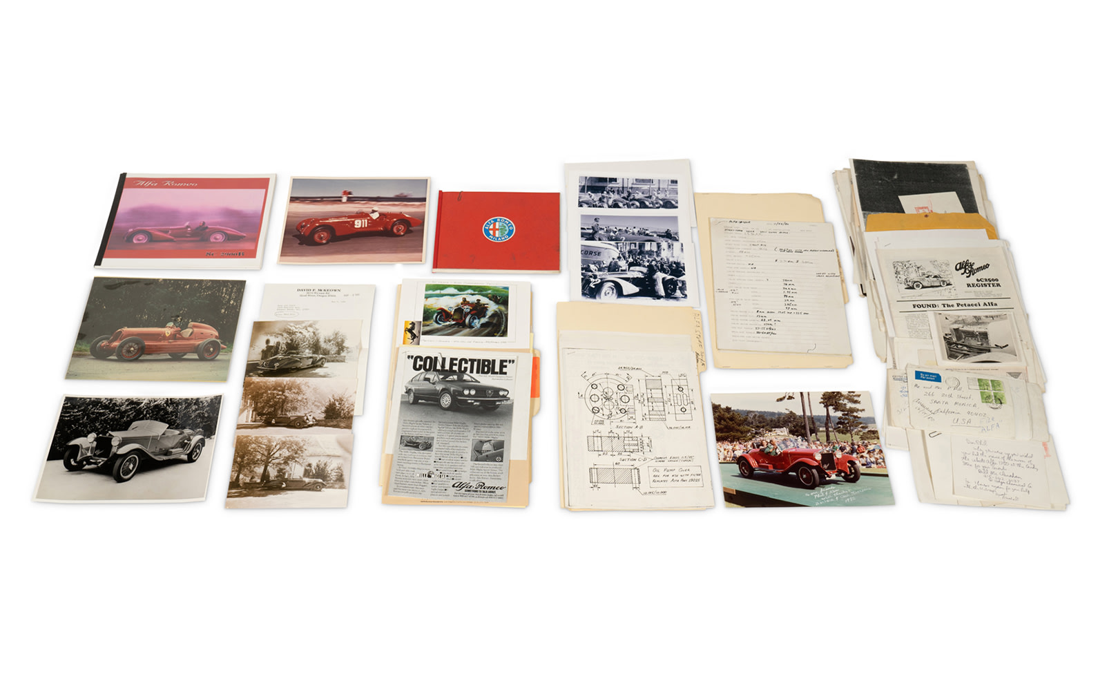 Assorted Photographs, Paperwork, and Files Pertaining to Alfa Romeo