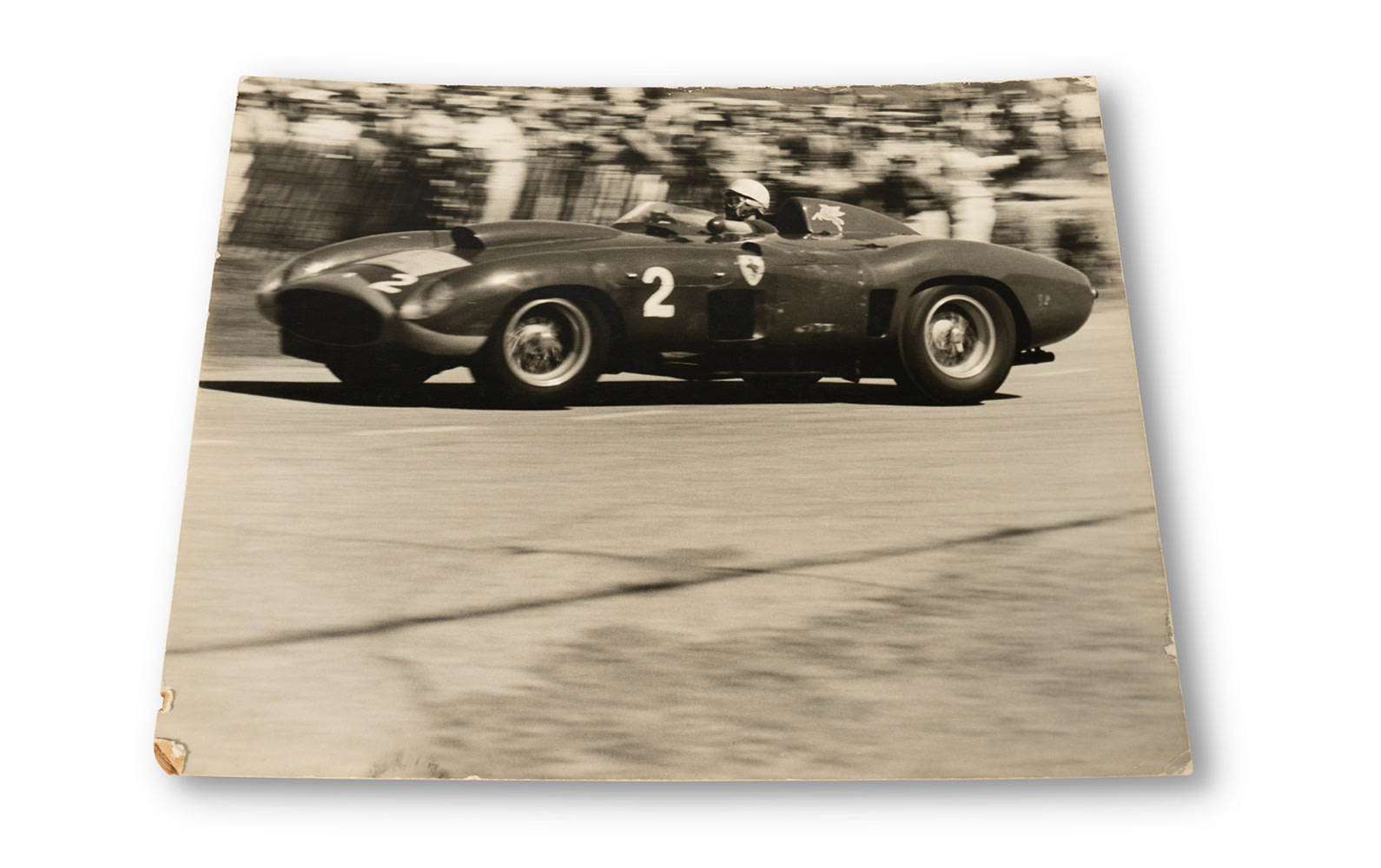 Photograph of Phil Hill Driving a Ferrari 410 Sport