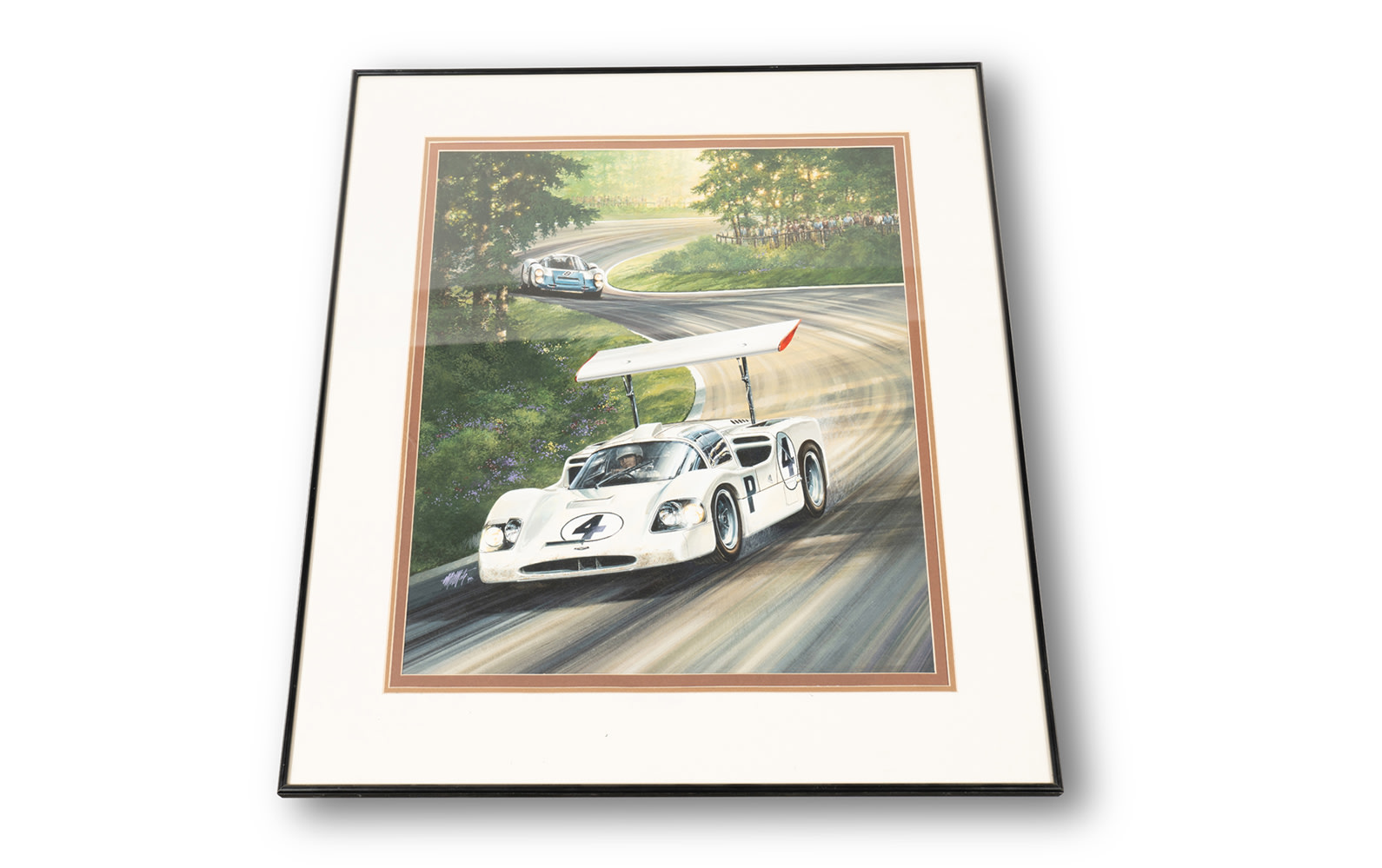 Oil Painting of Phil Hill Racing a Chaparral 2F, by Michael Mate, Framed