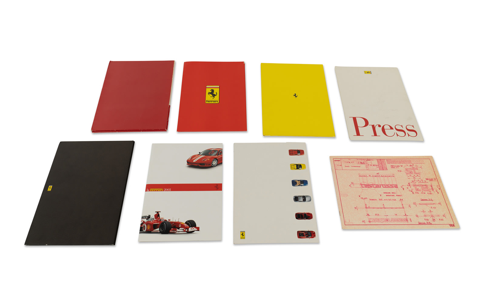 Assorted Ferrari Press Kits, Predominantly from the 1990s