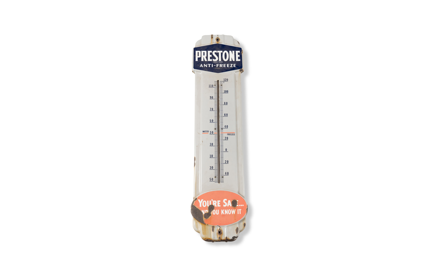 Prestone Anti-Freeze Thermometer Sign