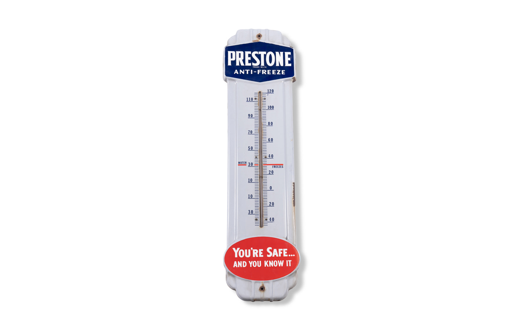 Prestone Anti-Freeze Thermometer Sign