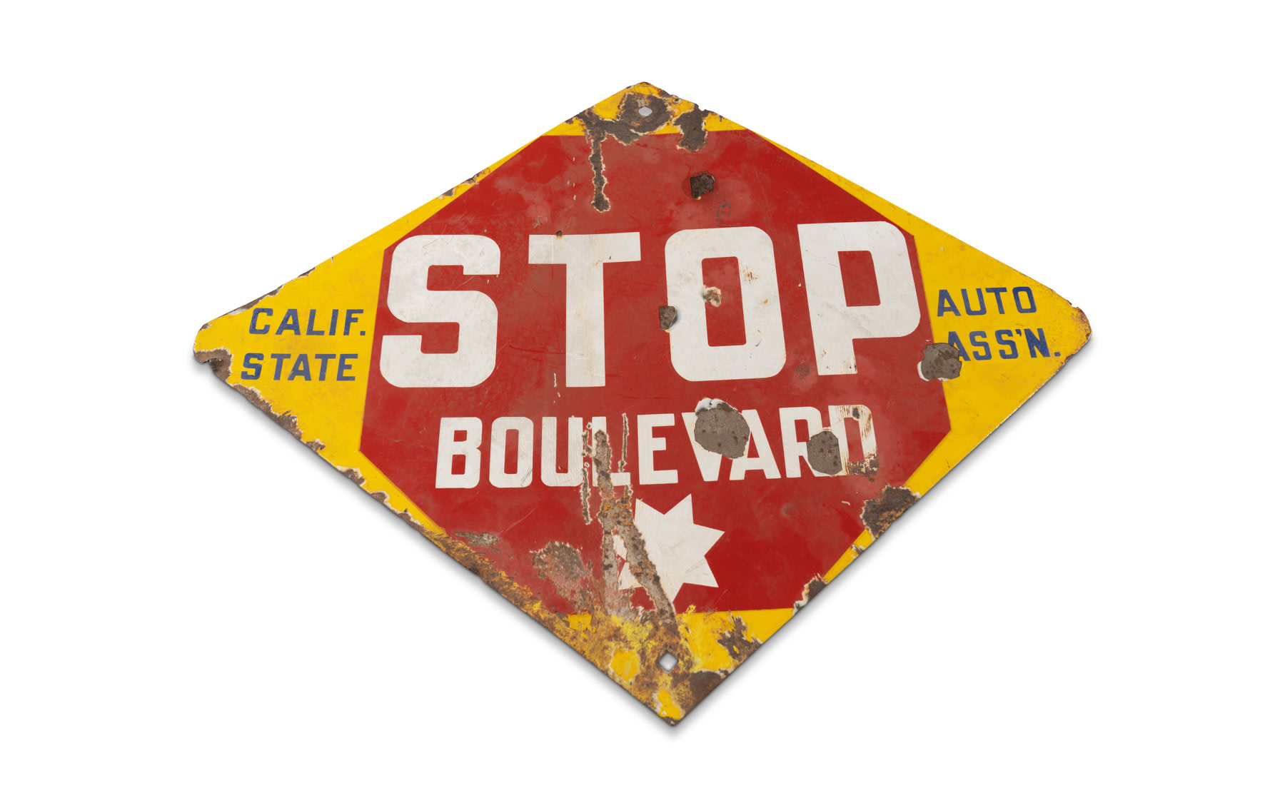 California State Auto Association Boulevard Stop Sign, c. 1920s