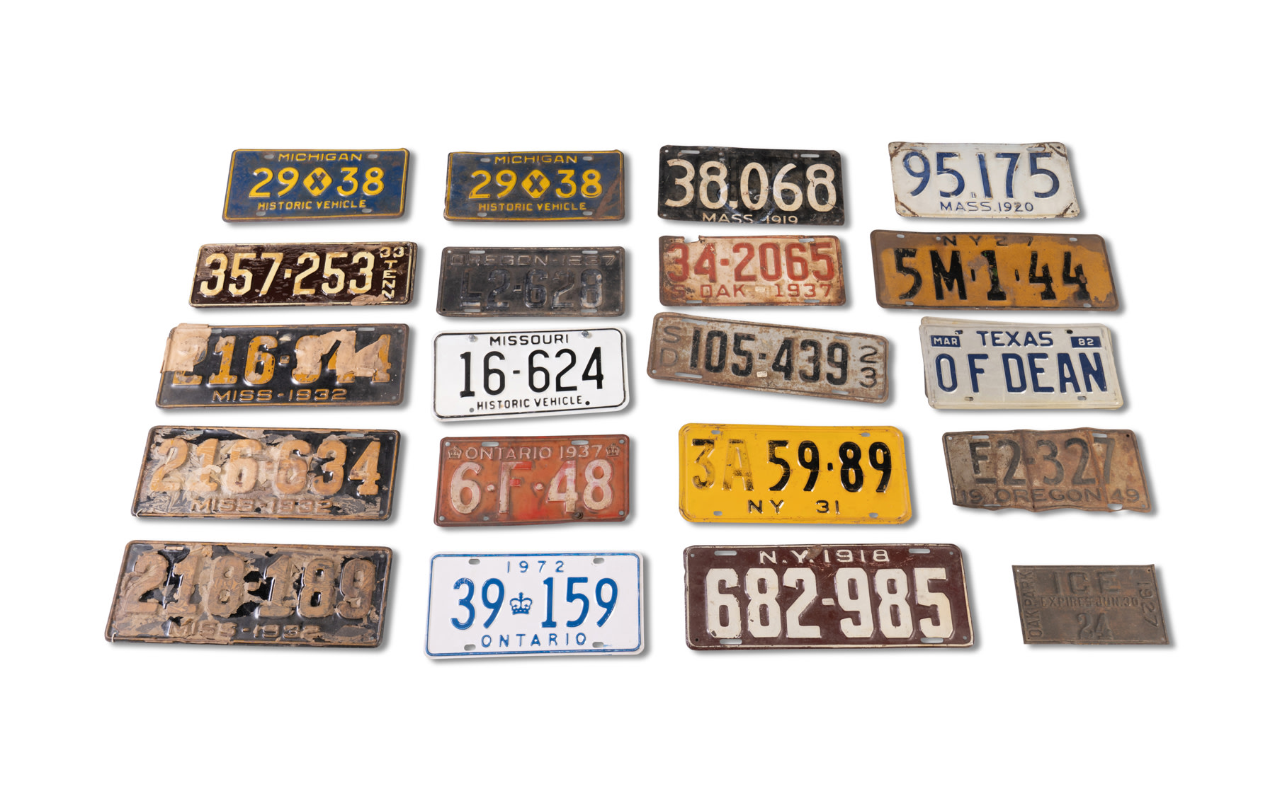Assorted Vintage License Plates