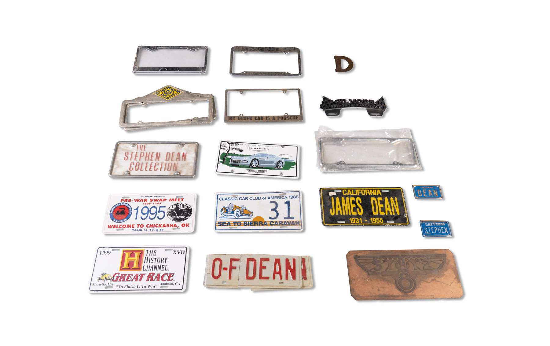 Assorted License Plate Frames and Accessories