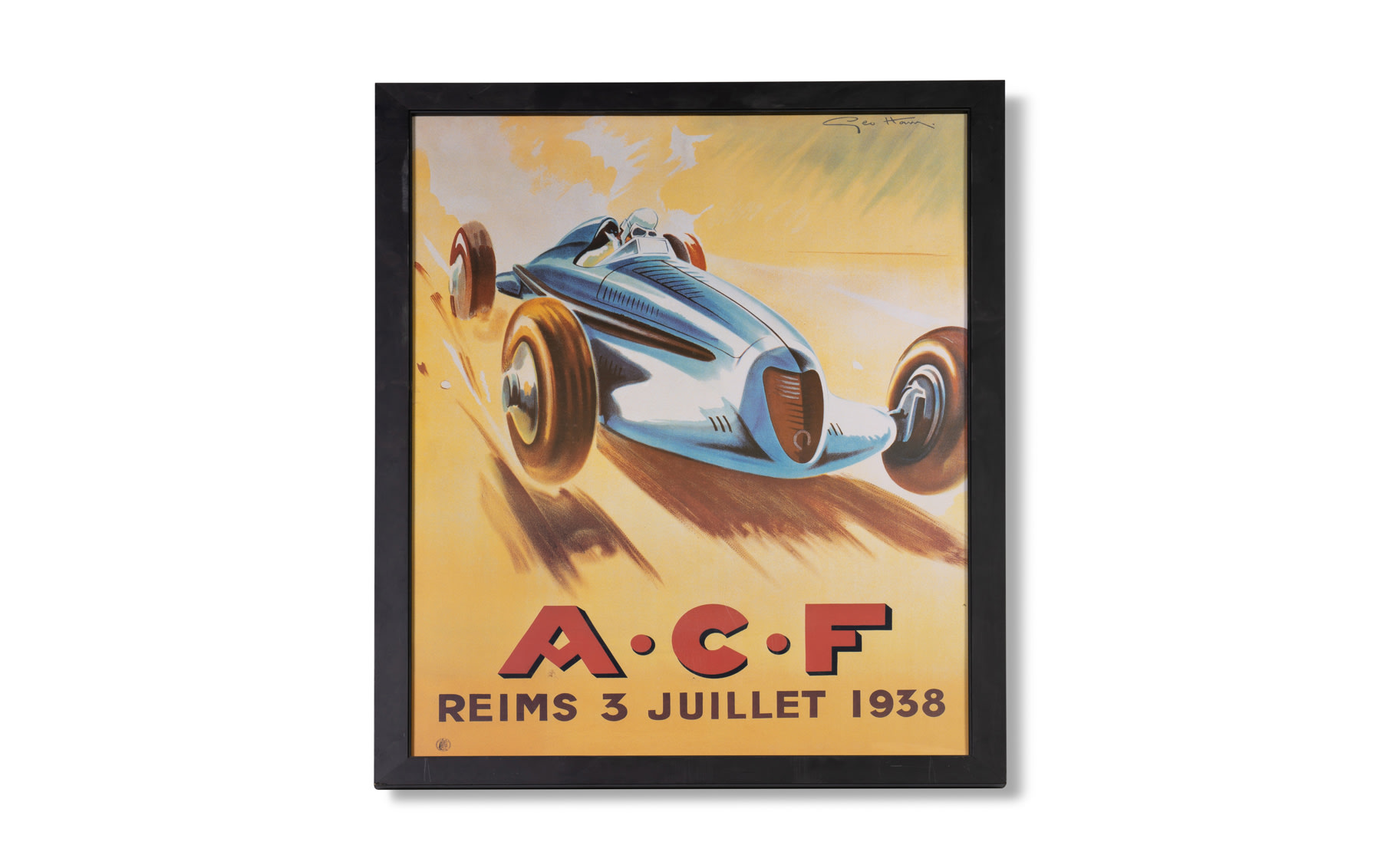 1938 Reims Grand Prix Poster, Framed