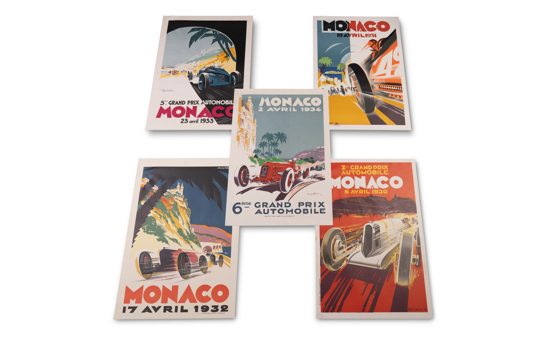 Collection of Monaco Grand Prix Posters, Reprinted by the Automobile Club de Monaco