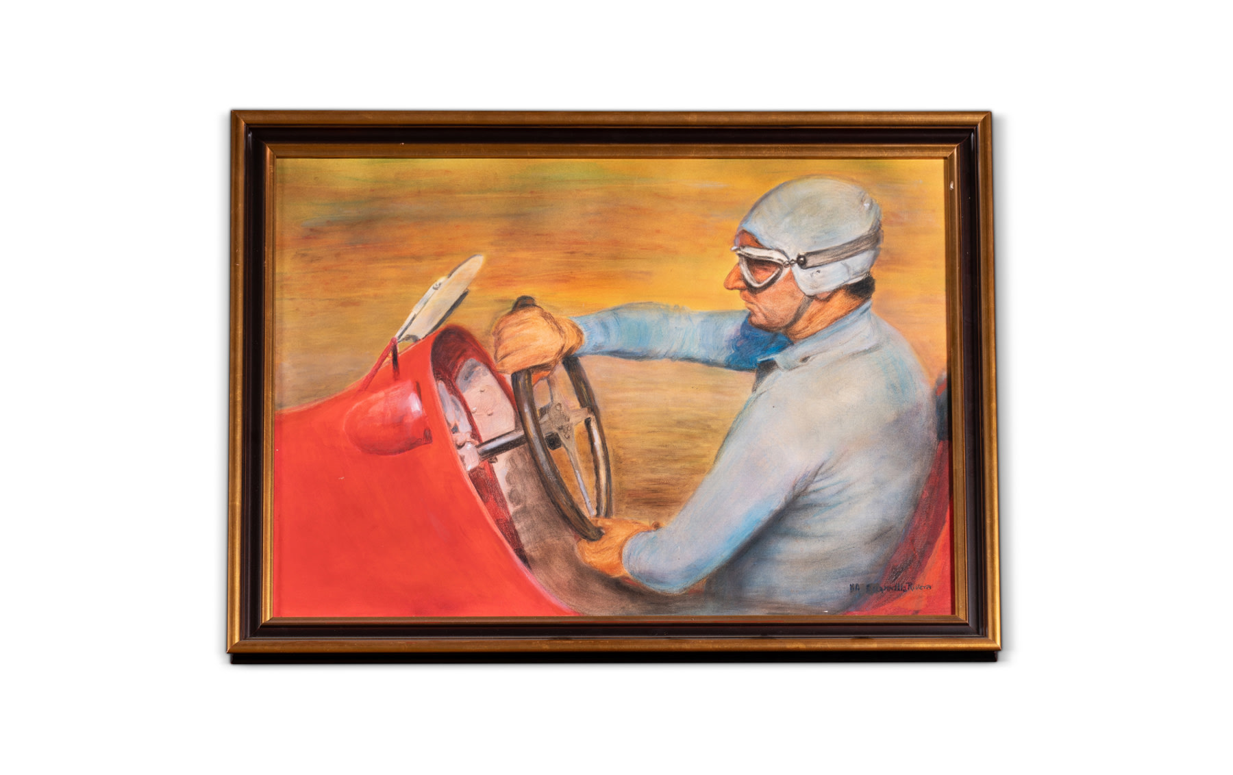 Juan Manuel Fangio Painting, by H.A. Escamilla Rivera, Framed