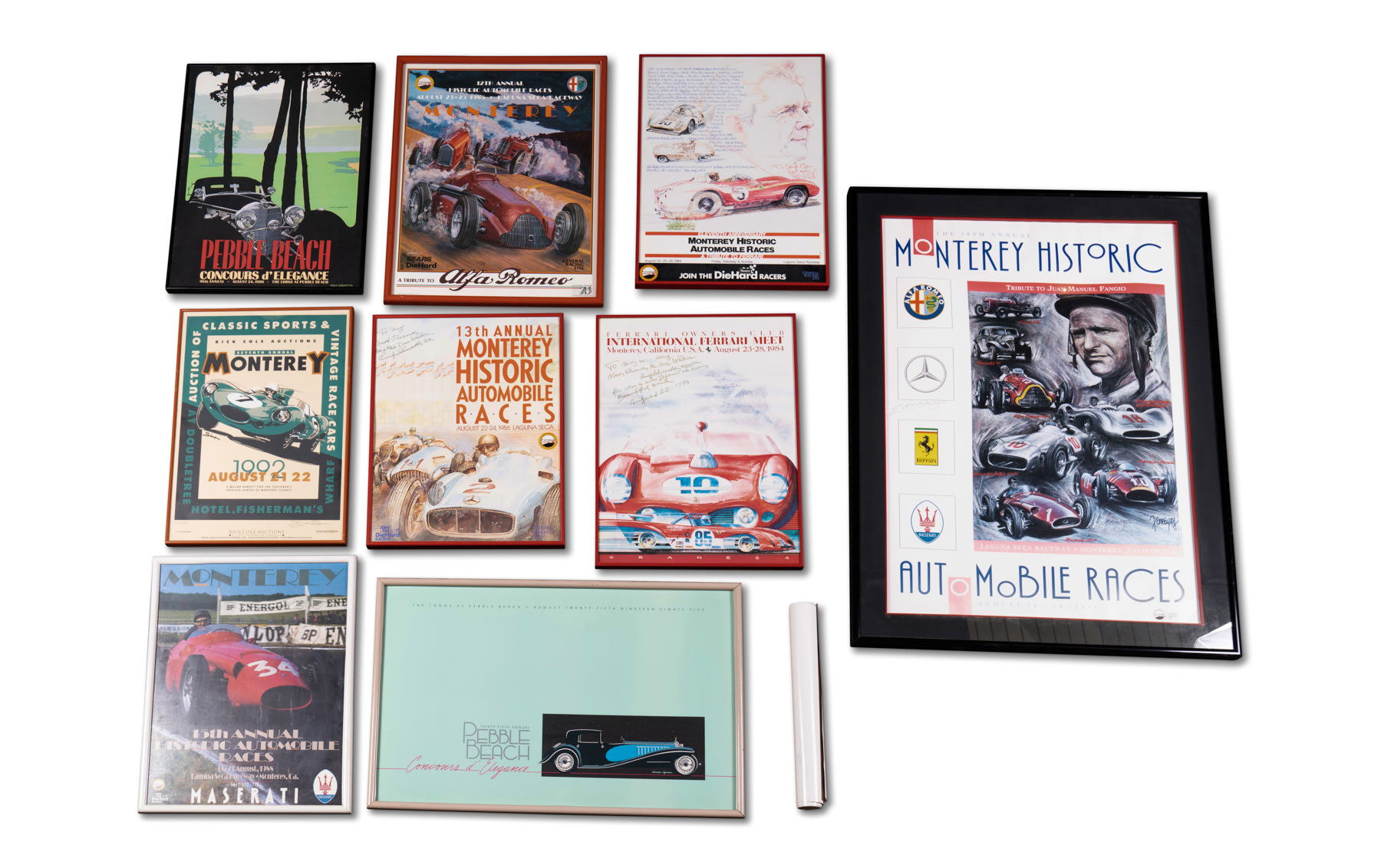 Assorted Pebble Beach and Monterey Posters, Including Two Signed by Luigi Chinetti