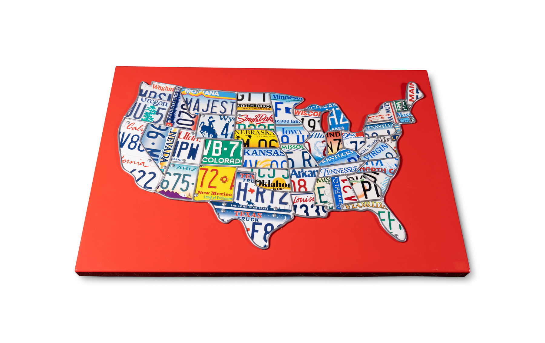 Map of the United States Built from Each State's License Plate