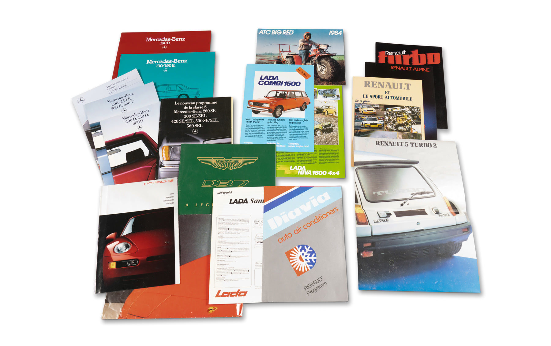Assorted European Marque Literature, Including Porsche, Mercedes-Benz, and Renault
