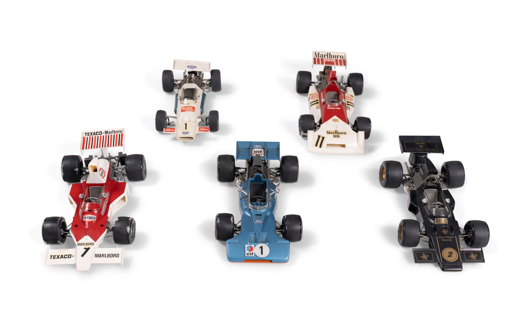 Five Schuco Formula 1 Toy Race Cars