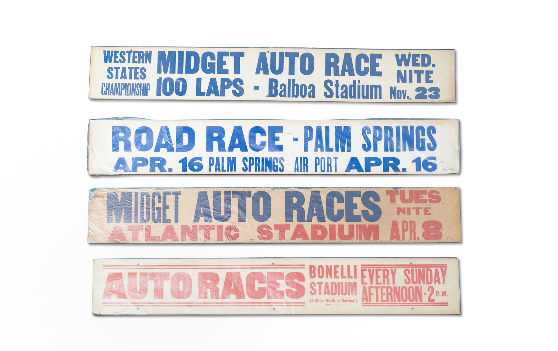Four Vintage Racing Banners